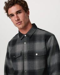 Range Shirt Jacket 2.0 Men's Dark Pewter Plaid Jacket | Vuori For sale