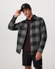 Range Shirt Jacket 2.0 Men's Dark Pewter Plaid Jacket | Vuori For sale