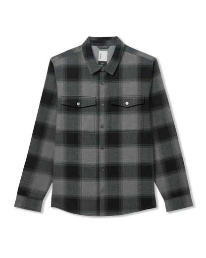Range Shirt Jacket 2.0 Men's Dark Pewter Plaid Jacket | Vuori For sale