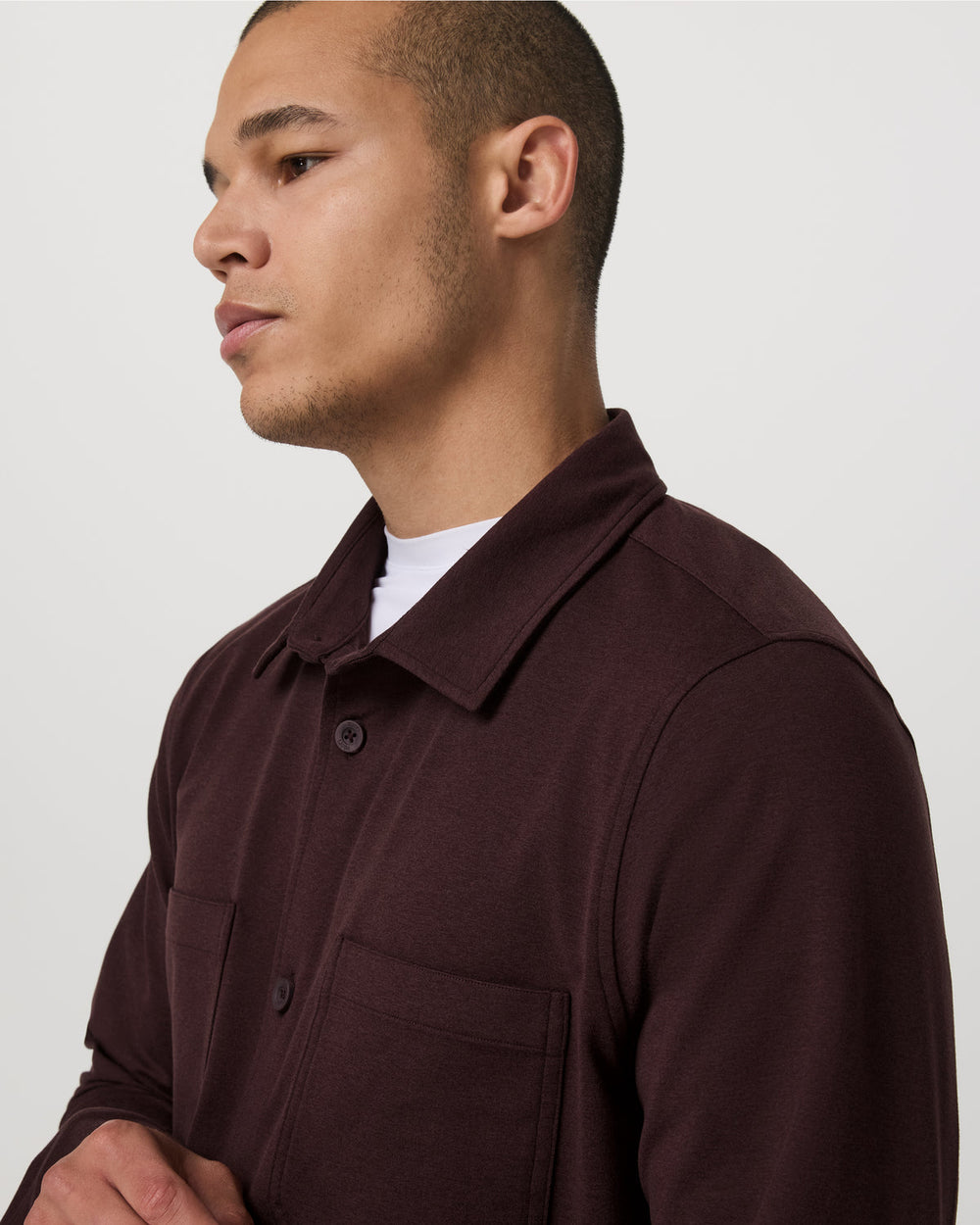 Coronado Shirt Jacket Men's Mahogany Heather Jacket | Vuori Outlet