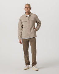 Seaside Shirt Jacket Men's Acorn Heather Fleece Jacket | Vuori US
