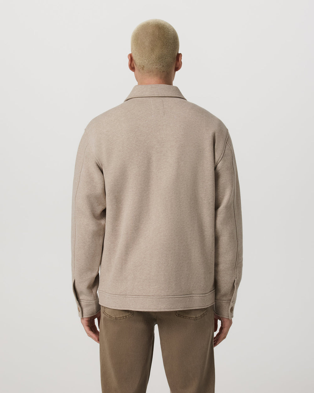 Seaside Shirt Jacket Men's Acorn Heather Fleece Jacket | Vuori US