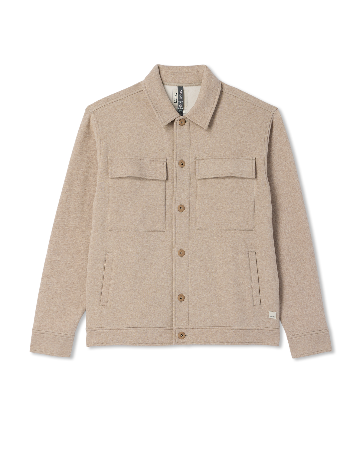 Seaside Shirt Jacket Men's Acorn Heather Fleece Jacket | Vuori US