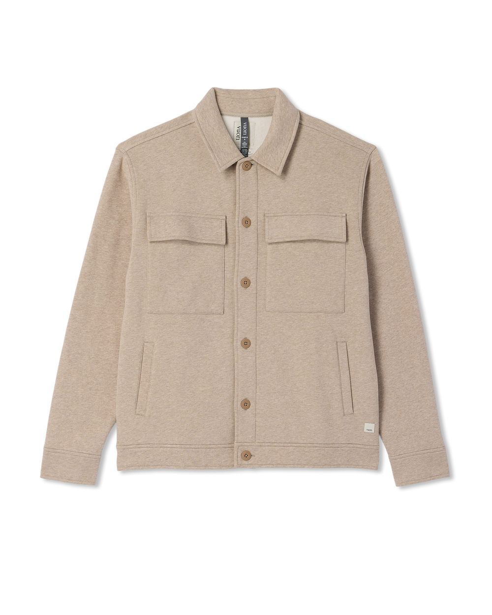 Seaside Shirt Jacket Men's Acorn Heather Fleece Jacket | Vuori US