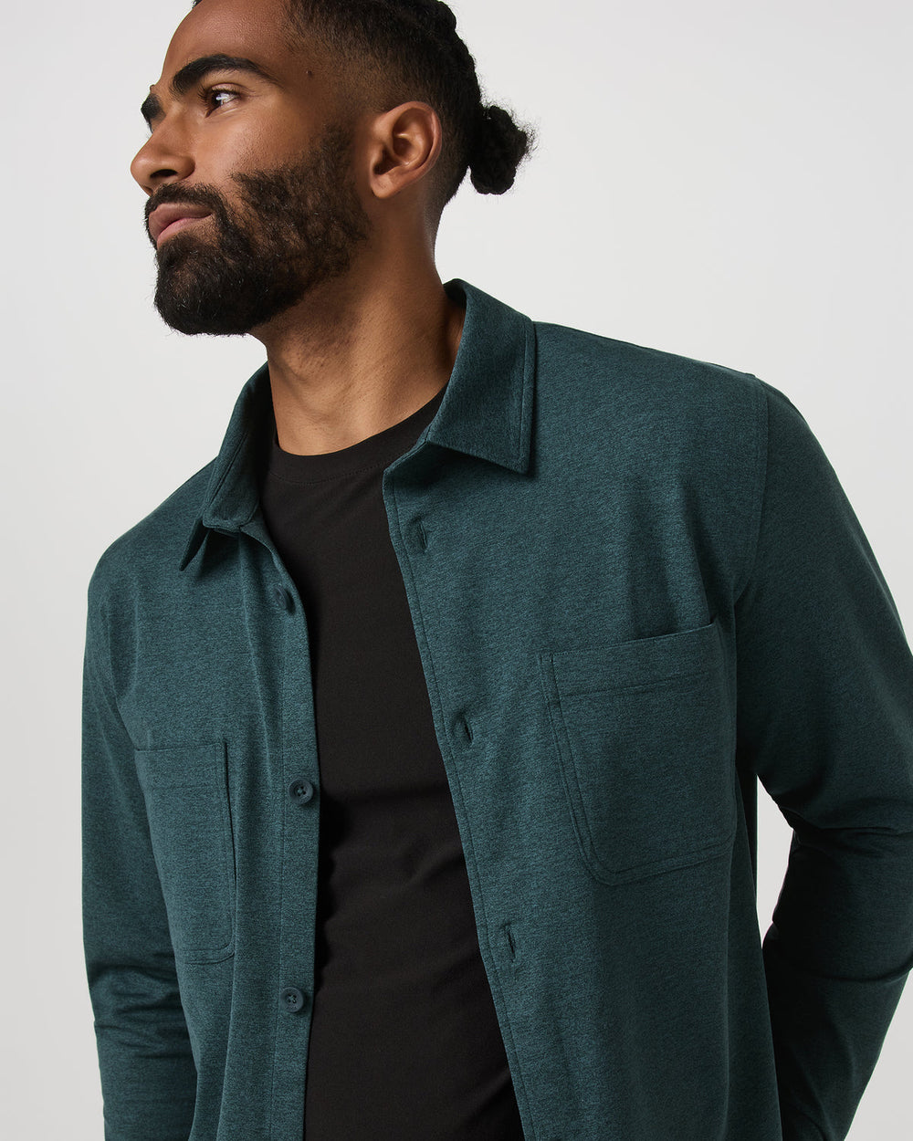 Coronado Shirt Jacket Men's Deep Sea Heather Jacket | Vuori Clothing