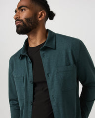 Coronado Shirt Jacket Men's Deep Sea Heather Jacket | Vuori Clothing