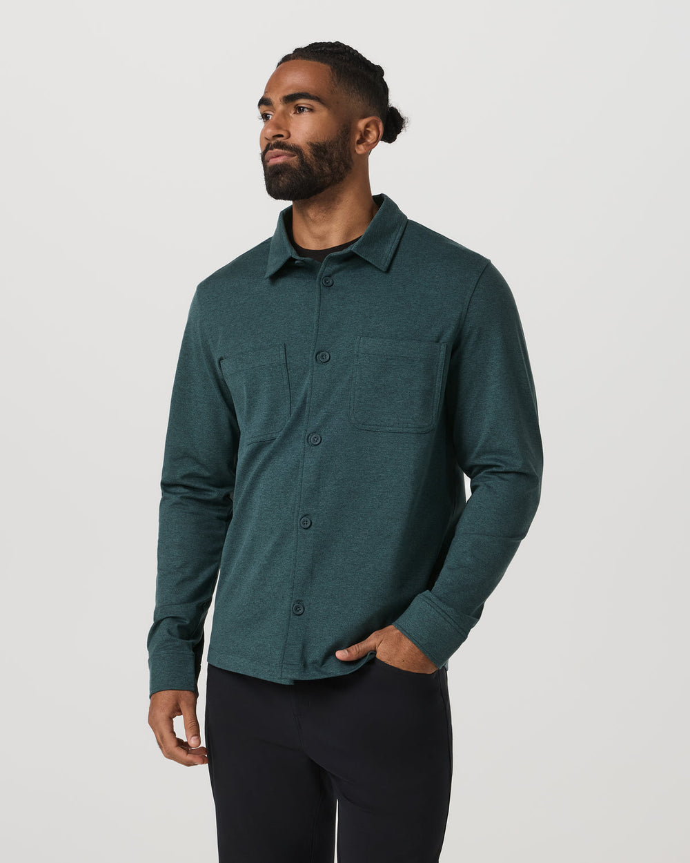 Coronado Shirt Jacket Men's Deep Sea Heather Jacket | Vuori Clothing