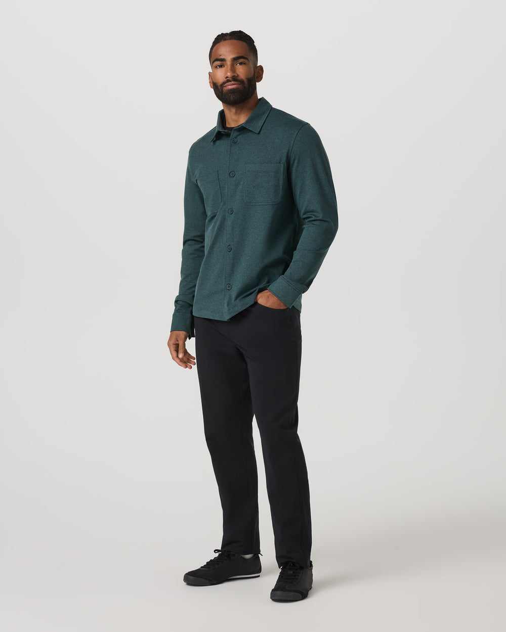 Coronado Shirt Jacket Men's Deep Sea Heather Jacket | Vuori Clothing