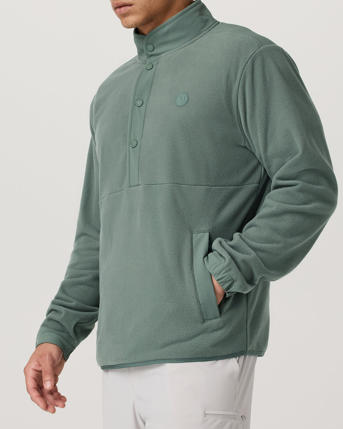 Aspen 1/2 Snap Men's Fleece Mock-Neck Pullover: Marsh | Vuori