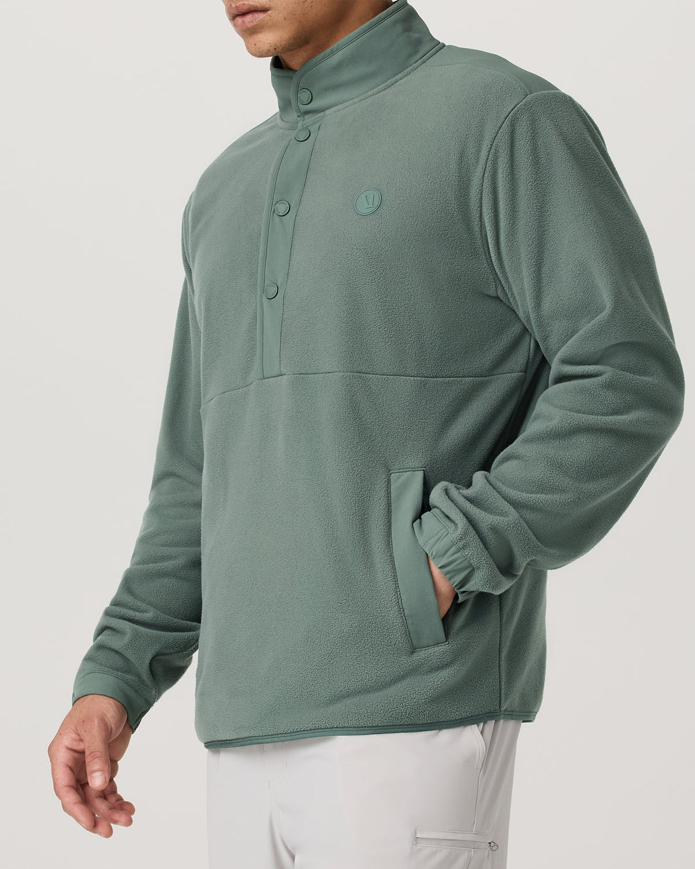 Aspen 1/2 Snap Men's Fleece Mock-Neck Pullover: Marsh | Vuori