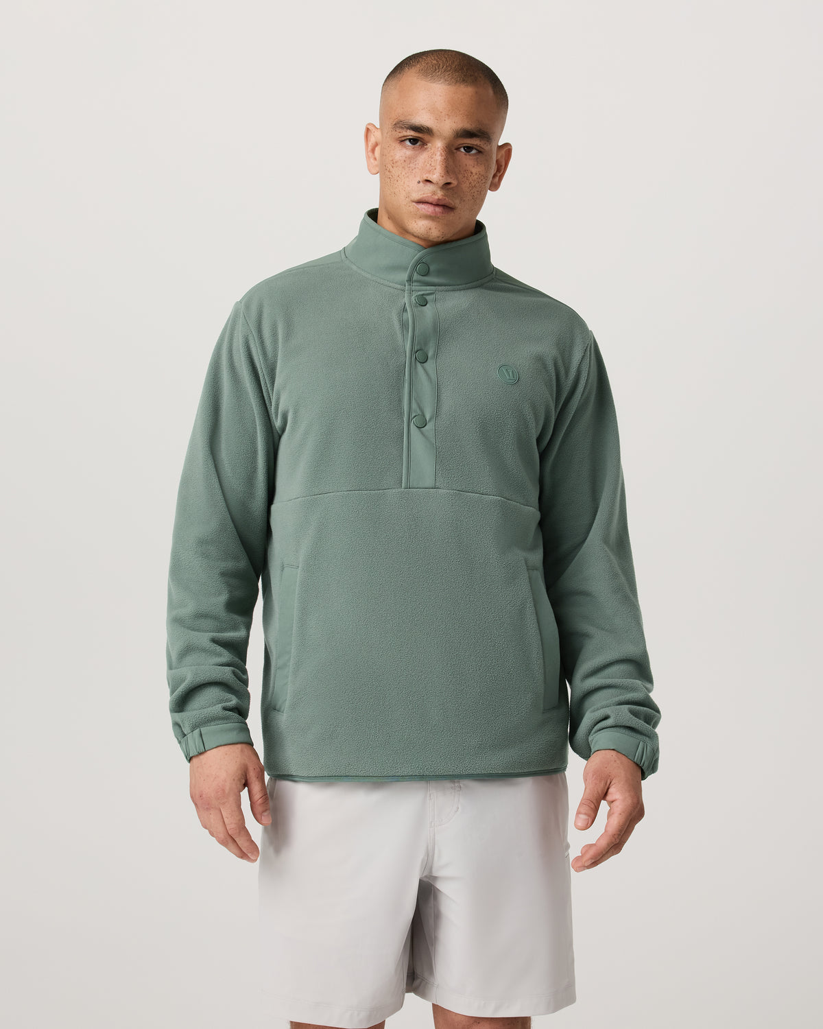 Aspen 1/2 Snap Men's Fleece Mock-Neck Pullover: Marsh | Vuori