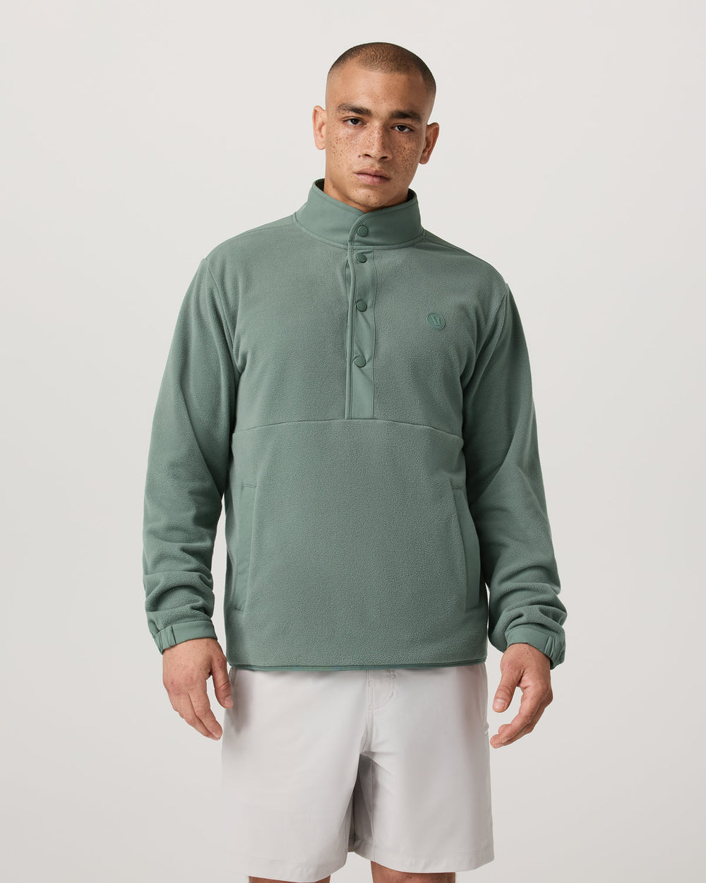 Aspen 1/2 Snap Men's Fleece Mock-Neck Pullover: Marsh | Vuori