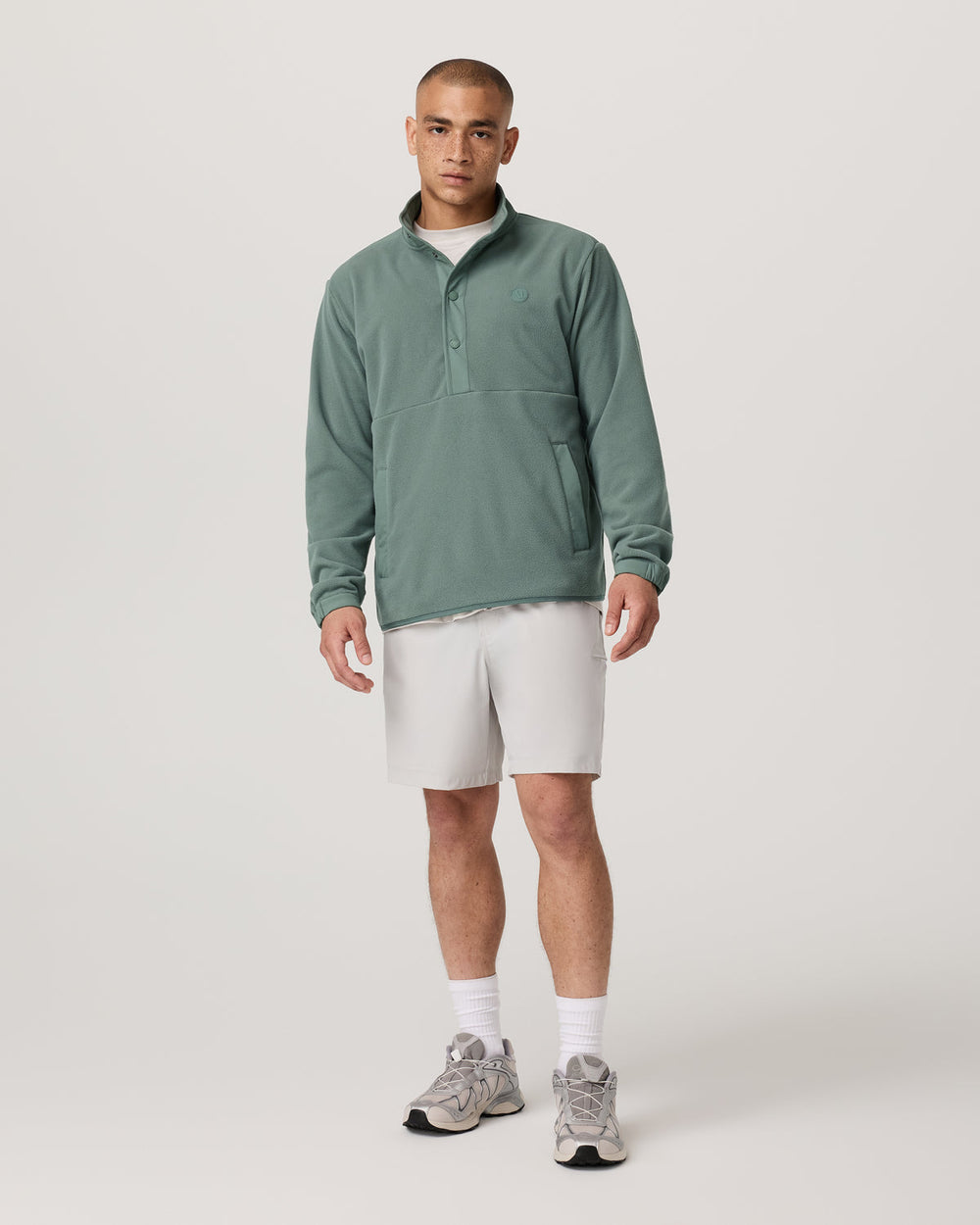 Aspen 1/2 Snap Men's Fleece Mock-Neck Pullover: Marsh | Vuori