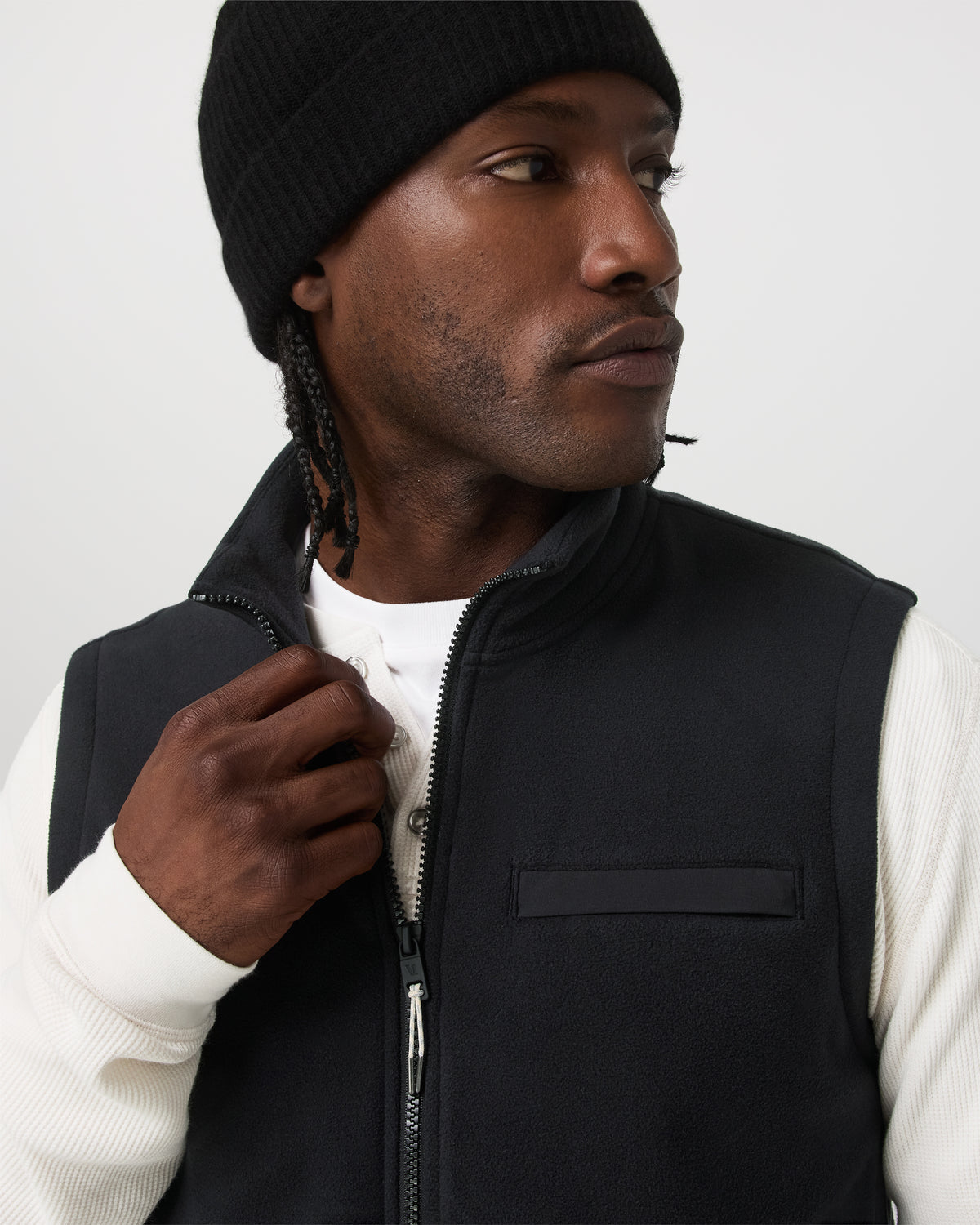 Aspen Vest Men's Black Zip-Up Fleece Vest | Vuori Discount