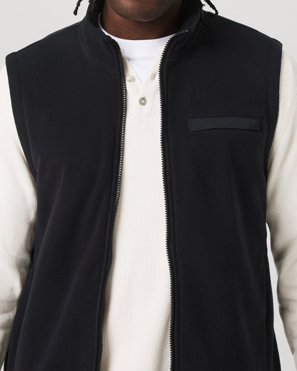 Aspen Vest Men's Black Zip-Up Fleece Vest | Vuori Discount