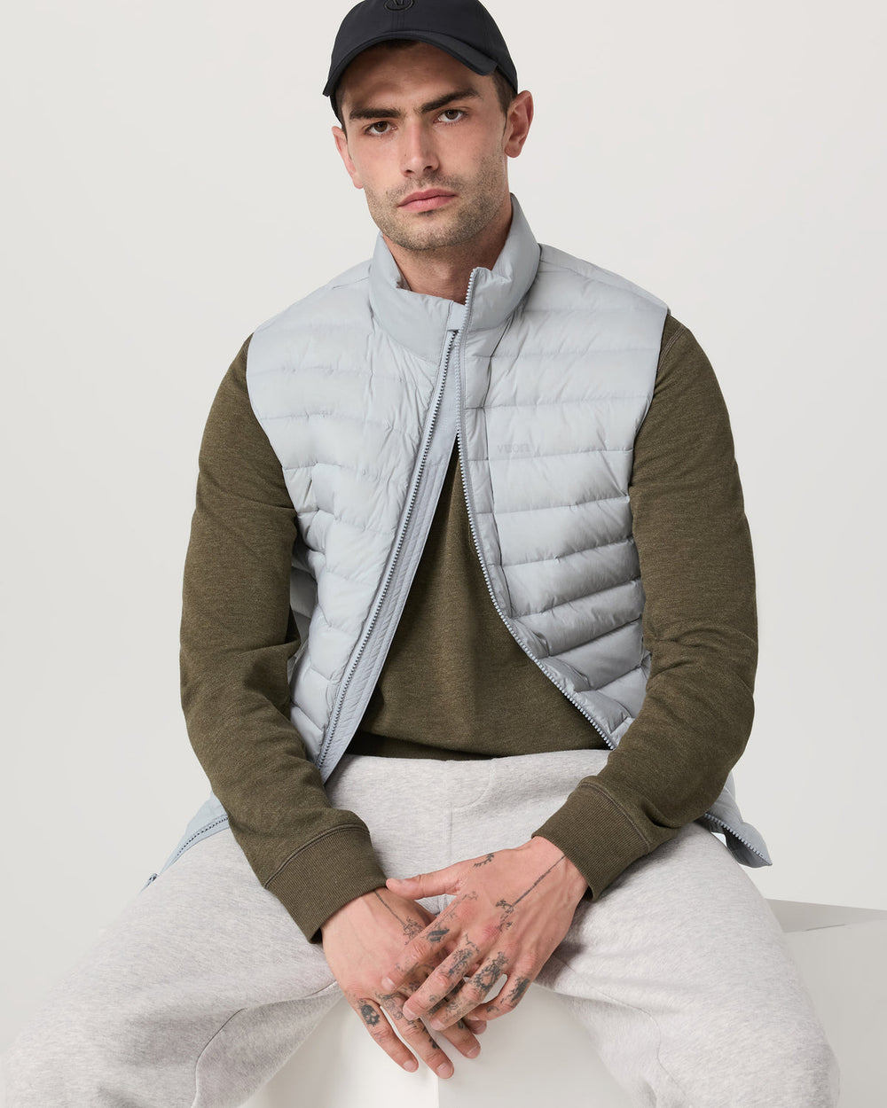 Steadfast Insulated Vest Men's Sea Fog Vest | Vuori For sale
