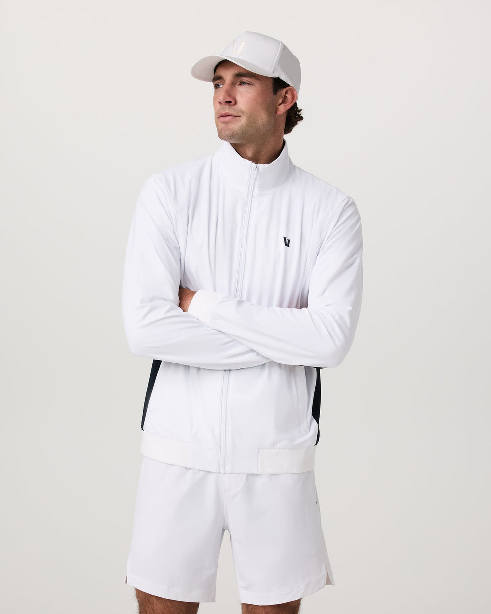 Fleet Jacket Men's White Color Block Jacket | Vuori Outlet