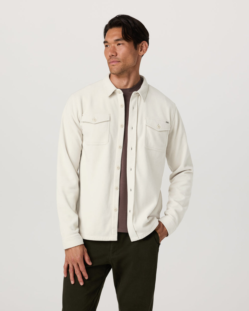Aspen Shirt Jacket Men's Mushroom Fleece Shirt Jacket | Vuori For sale
