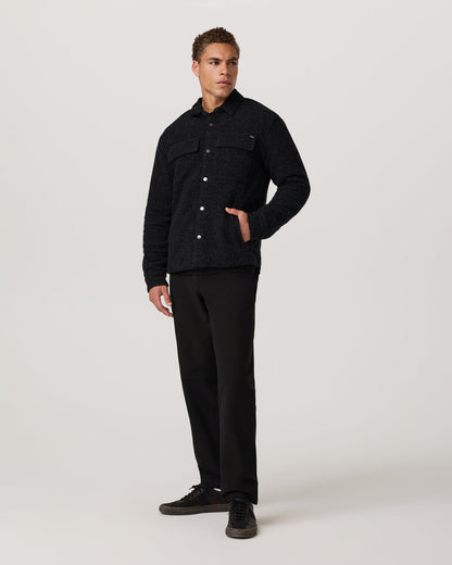 Plymouth Wool Shirt Jacket Dark Black Heather Jacket | Vuori Outlet