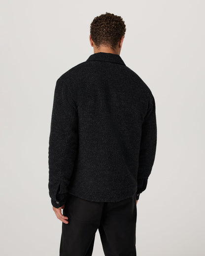 Plymouth Wool Shirt Jacket Dark Black Heather Jacket | Vuori Outlet