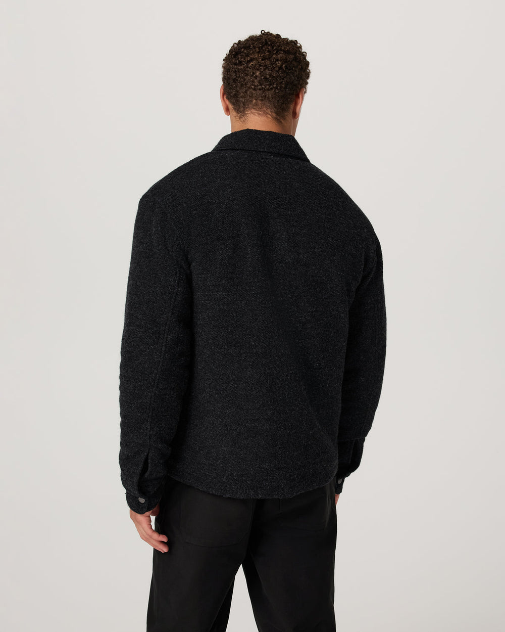 Plymouth Wool Shirt Jacket Dark Black Heather Jacket | Vuori Outlet