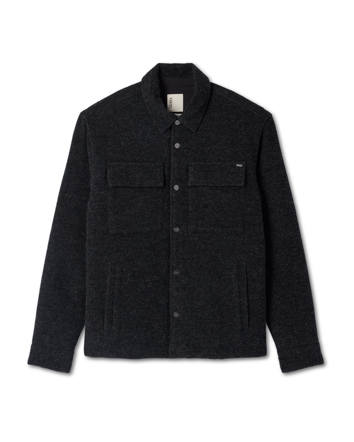 Plymouth Wool Shirt Jacket Dark Black Heather Jacket | Vuori Outlet