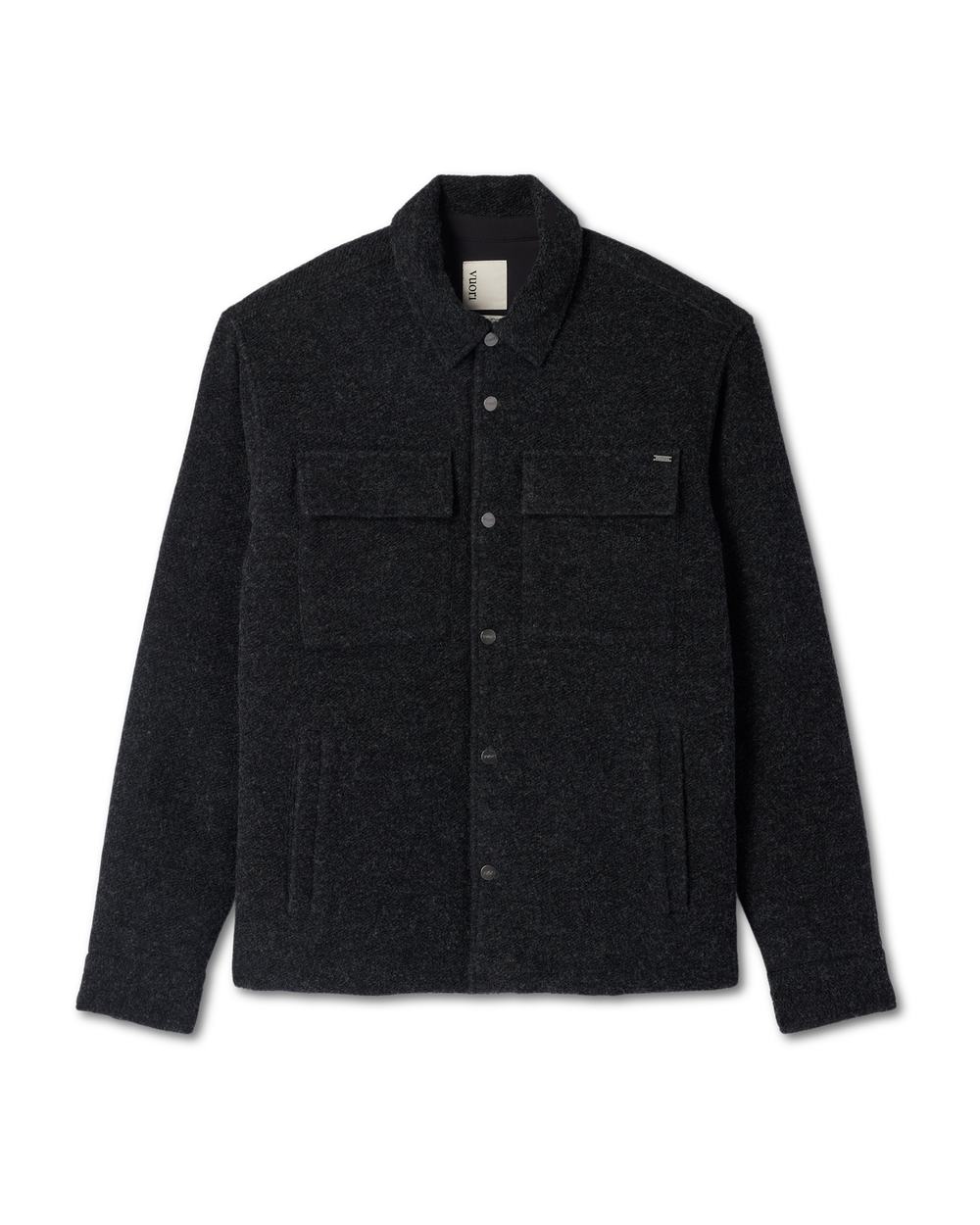 Plymouth Wool Shirt Jacket Dark Black Heather Jacket | Vuori Outlet