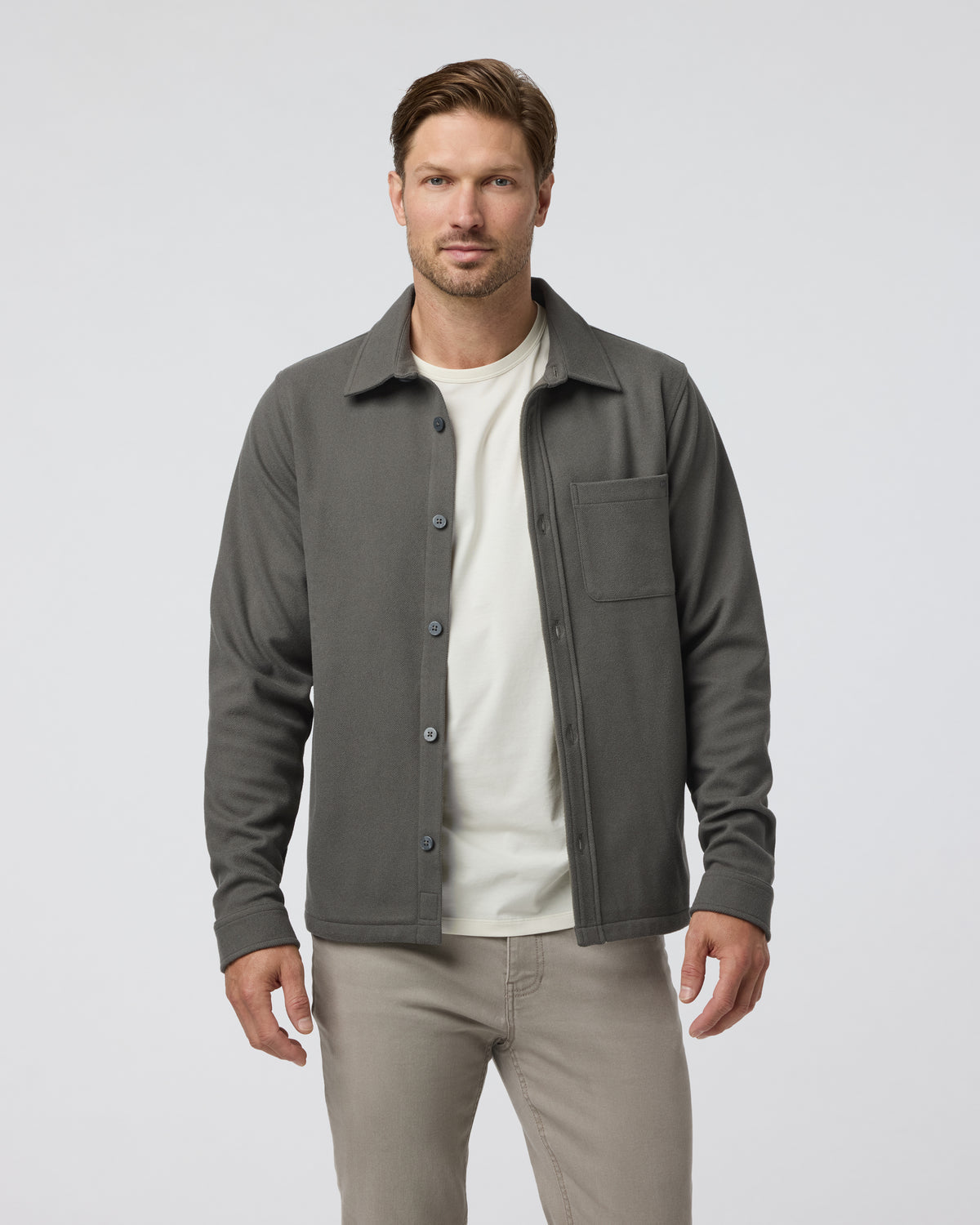 Beldon Shirt Jacket Knit Twill Oregano | Vuori US