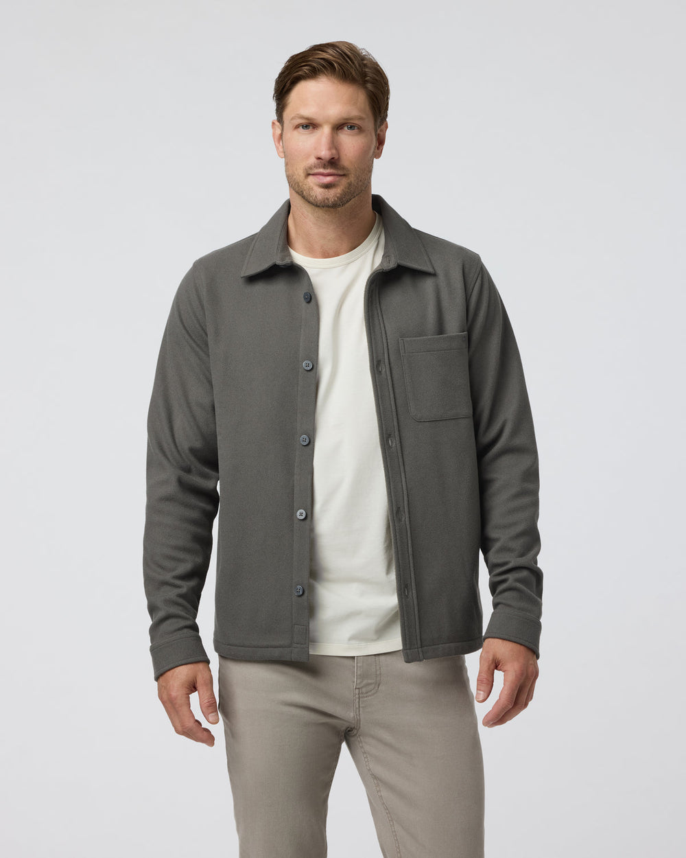 Beldon Shirt Jacket Knit Twill Oregano | Vuori US