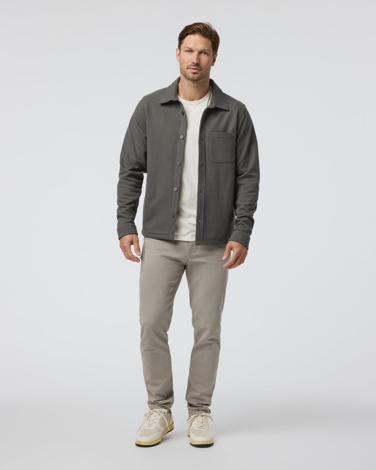 Beldon Shirt Jacket Knit Twill Oregano | Vuori US