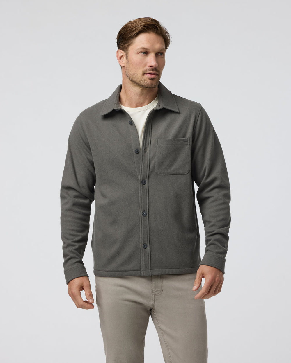 Beldon Shirt Jacket Knit Twill Oregano | Vuori US