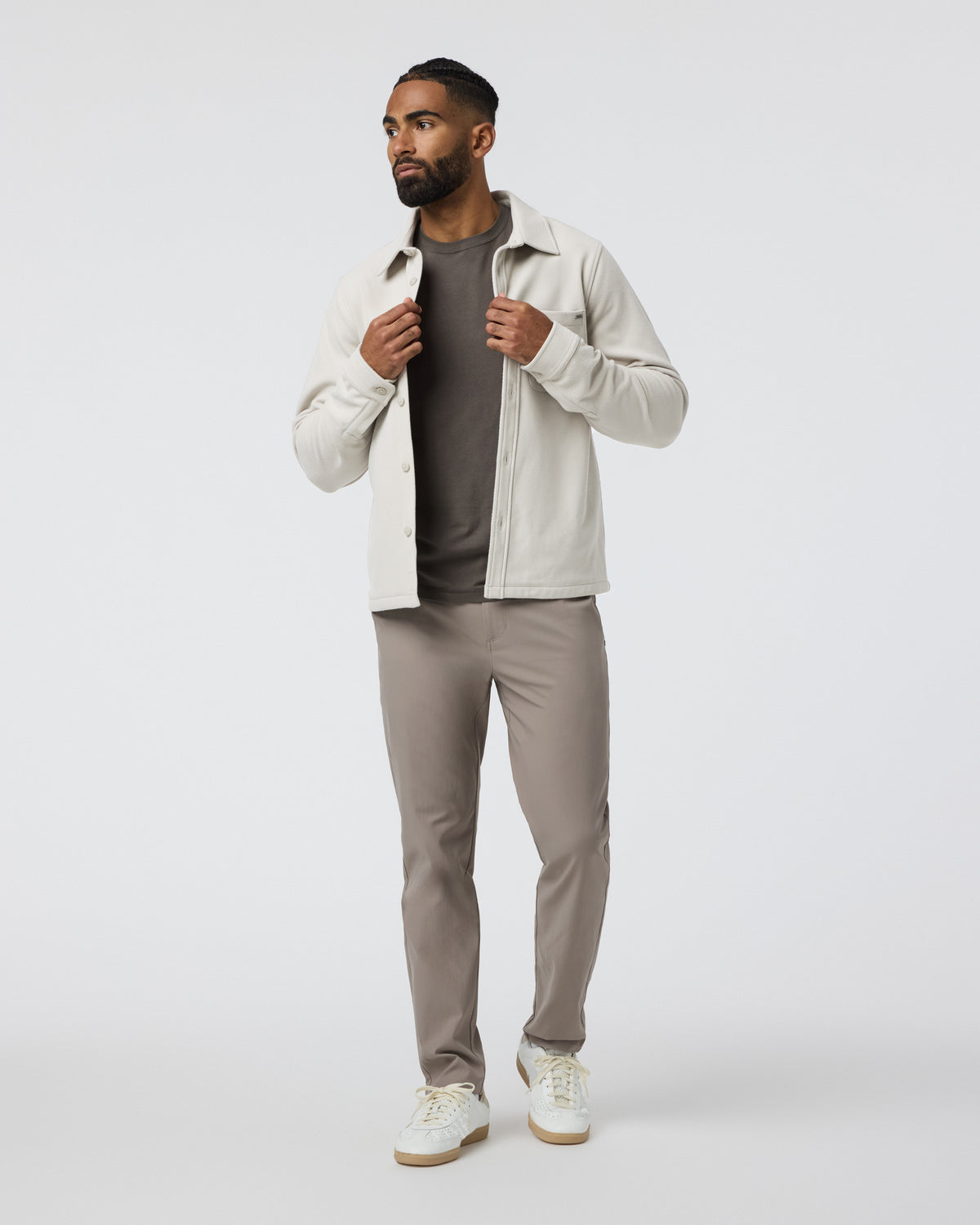 Beldon Shirt Jacket Knit Twill Oatmeal | Vuori Sale