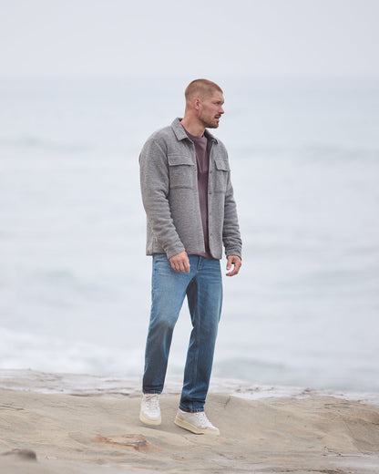 Plymouth Wool Shirt Jacket Men's Heather Grey Jacket | Vuori Online