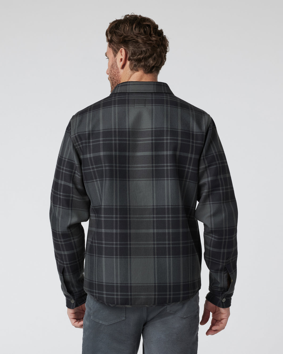 Coastside Shirt Jacket Men's Black Plaid Shirt | Vuori US