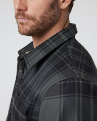Coastside Shirt Jacket Men's Black Plaid Shirt | Vuori US