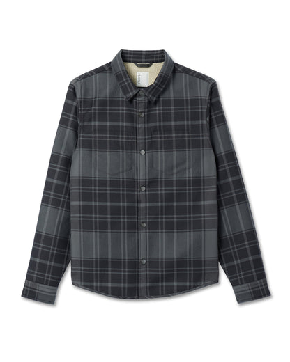 Coastside Shirt Jacket Men's Black Plaid Shirt | Vuori US