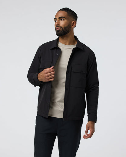 Lawson Tech Shirt Jacket Black | Vuori