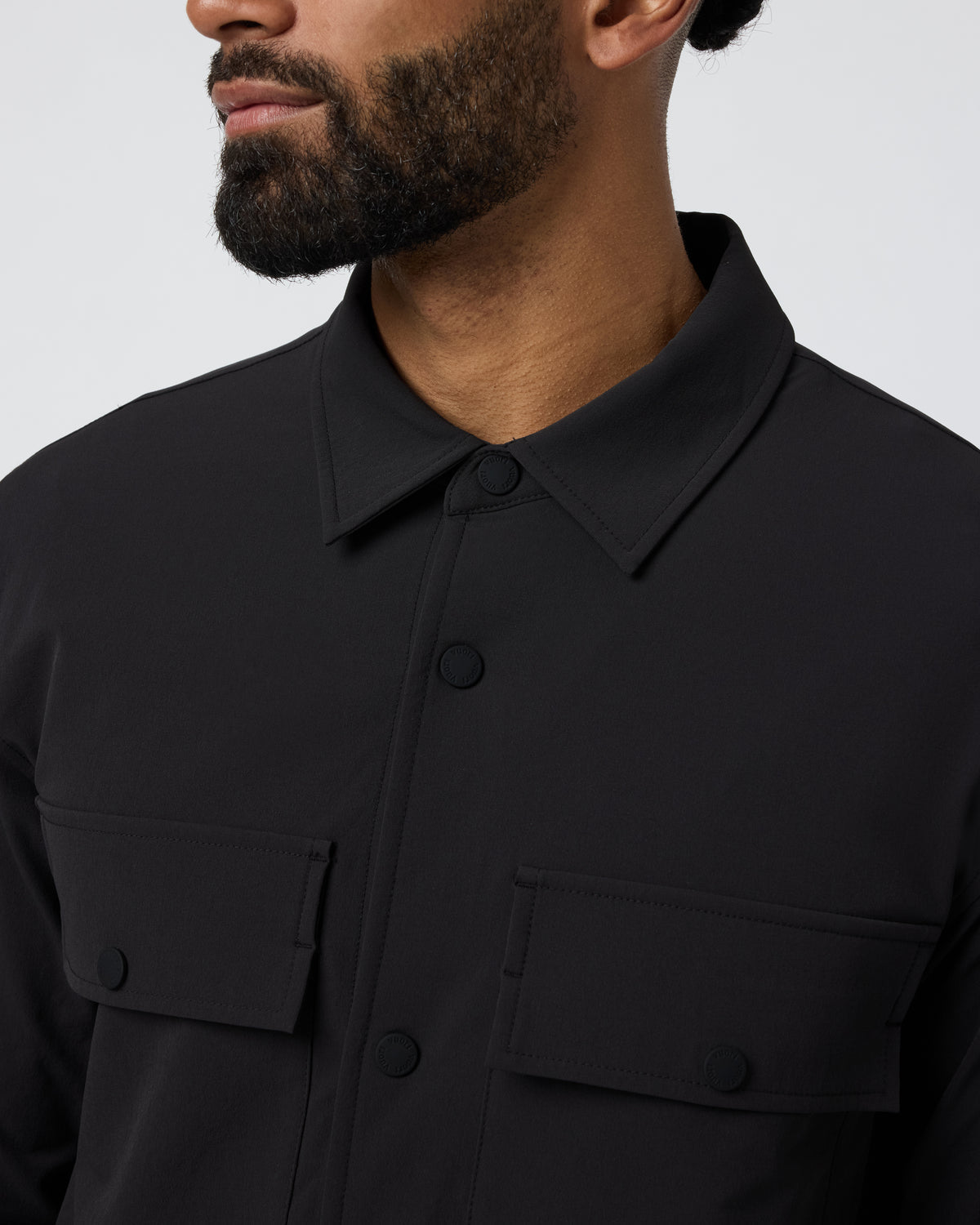 Lawson Tech Shirt Jacket Black | Vuori