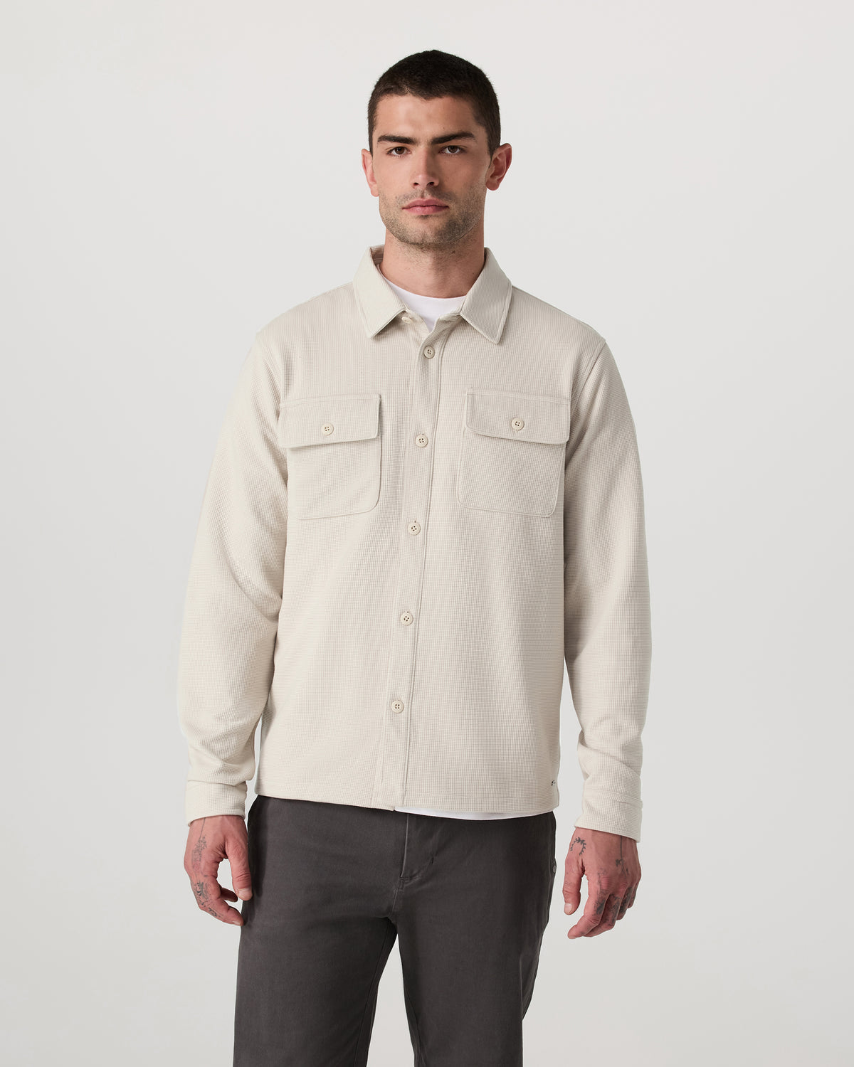 Waffle Shirt Jacket Men's Mushroom Waffle Knit Top | Vuori Discount