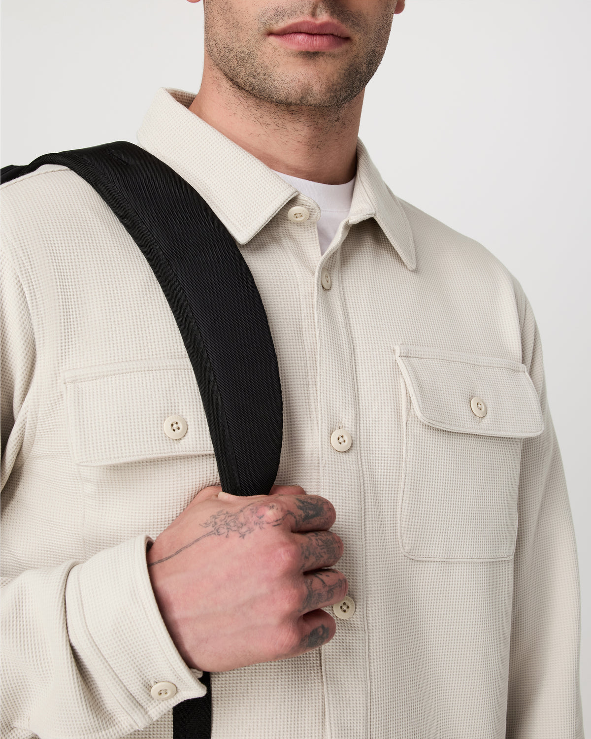 Waffle Shirt Jacket Men's Mushroom Waffle Knit Top | Vuori Discount