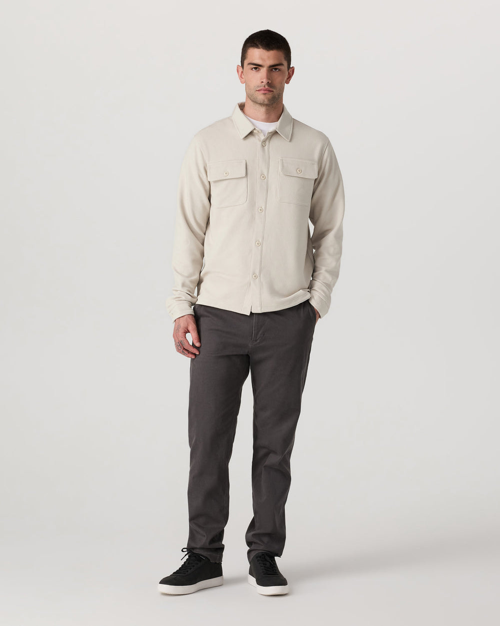 Waffle Shirt Jacket Men's Mushroom Waffle Knit Top | Vuori Discount