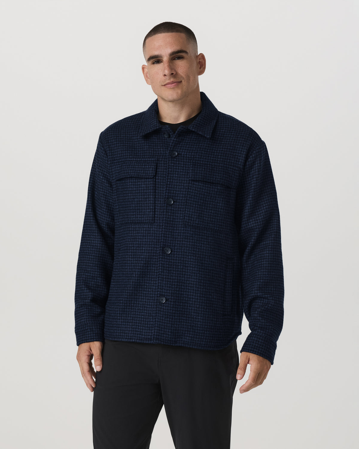 Ridge Natural Shirt Jacket Men's Navy Button-Up Jacket | Vuori US