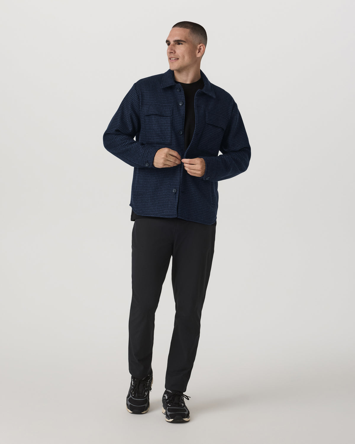 Ridge Natural Shirt Jacket Men's Navy Button-Up Jacket | Vuori US