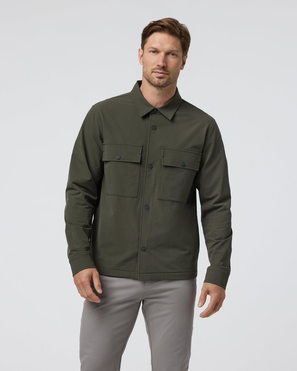 Lawson Tech Shirt Jacket Oregano | Vuori Clothing