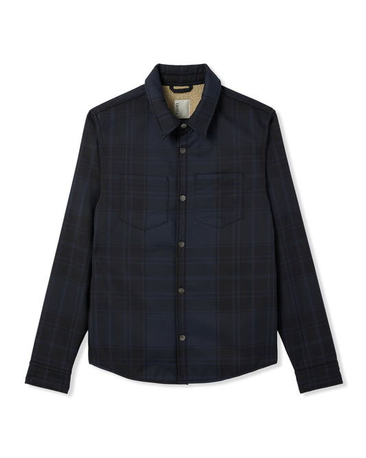 Coastside Shirt Jacket Men's Navy Fleece Shirt Jacket | Vuori US