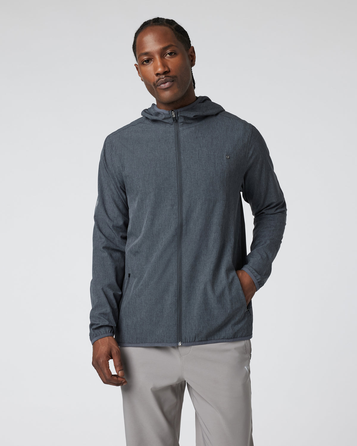 Outdoor Trainer Shell Dark Pewter Linen Texture | Vuori For sale