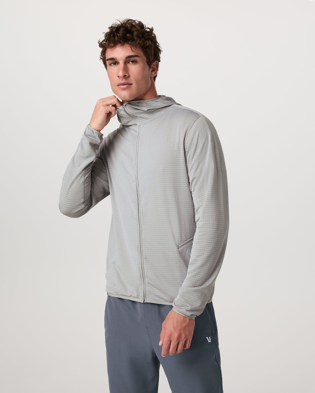 Powergrid Full Zip Jacket 2.0 Men's Sea Fog Fleece Jacket | Vuori Online