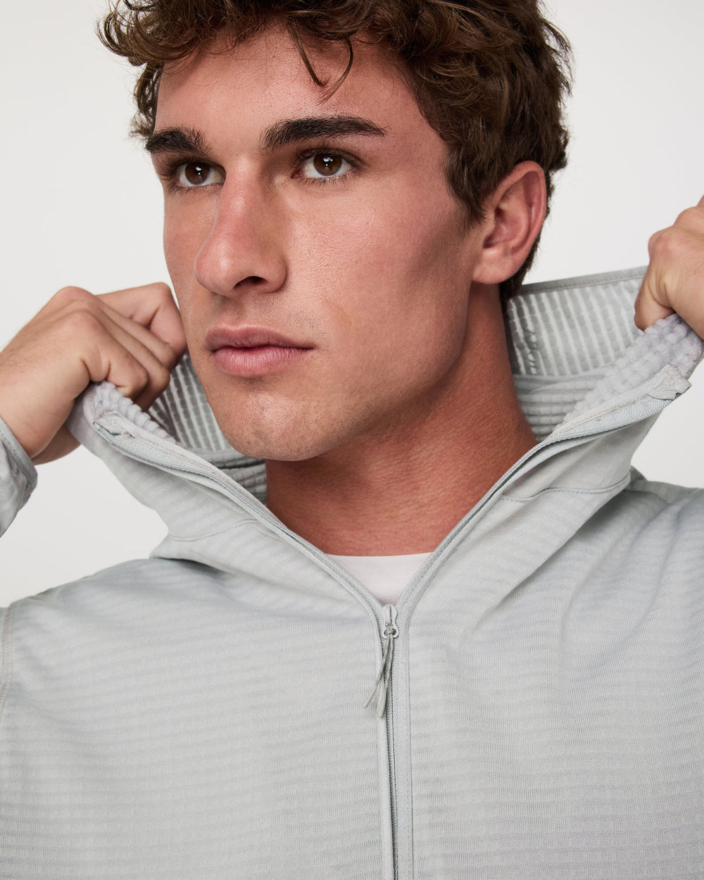 Powergrid Full Zip Jacket 2.0 Men's Sea Fog Fleece Jacket | Vuori Online