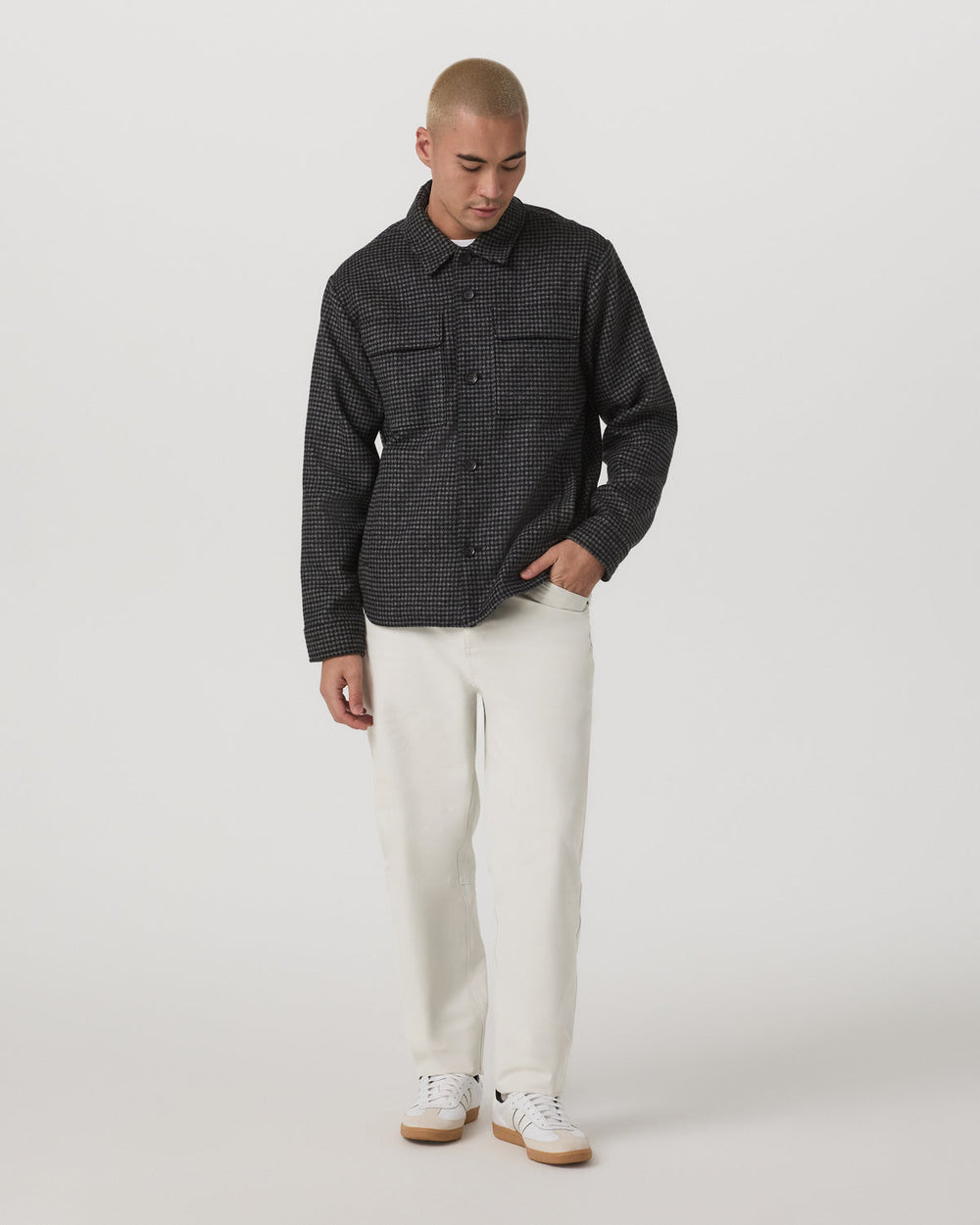 Ridge Natural Shirt Jacket Men's Grey Button-Up Jacket | Vuori Sale