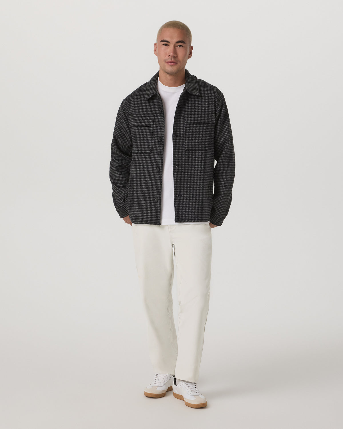 Ridge Natural Shirt Jacket Men's Grey Button-Up Jacket | Vuori Sale